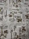 Cotton and linen printed black crown details Picture